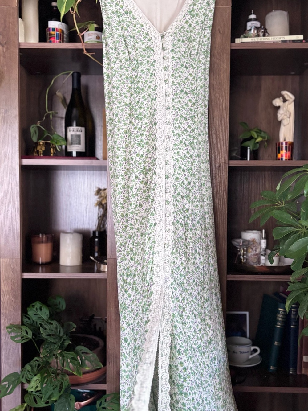NWT Zoco Floral Maxi Dress Cottagecore Prairie Lace Trim XL - Picture 5 of 8